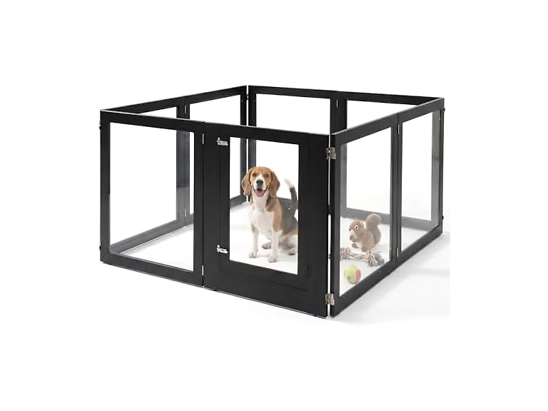RYpetmia Heavy Duty Clear Acrylic Dog Playpen for