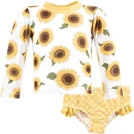 Hudson Baby Unisex Baby Swim Rashguard Set, Sunflower, 3-6 Months