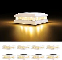 Brightever KN0001 White Solar Post Cap Lights Outdoor 8 Pk