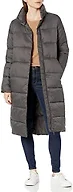 Amazon Essentials Women's Lightweight Full-Zip Water-Resistant Long Cocoon Puffer Winter Coat, Charcoal, Small