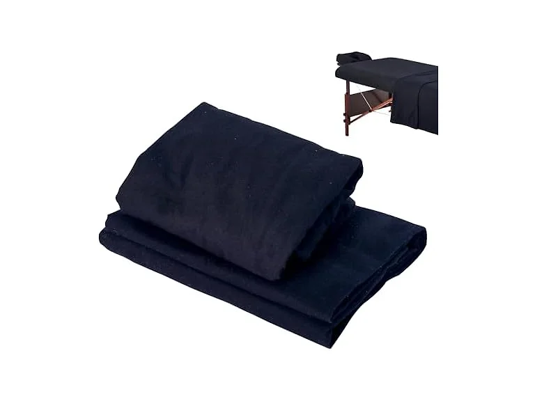 Master Massage Flannel Linen Set 3 Pc Black