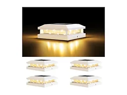 Brightever KN0001 White Solar Post Cap Light 4 Pack