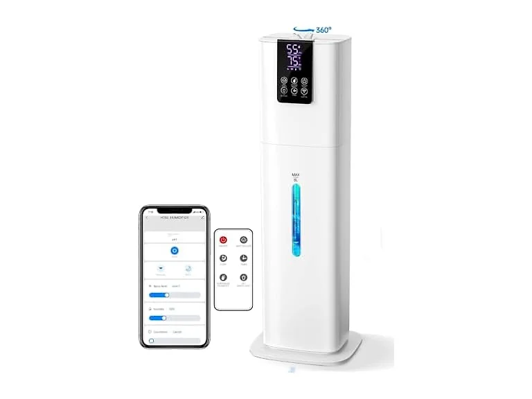 White Hiswelle 8L Smart Top Fill Humidifier