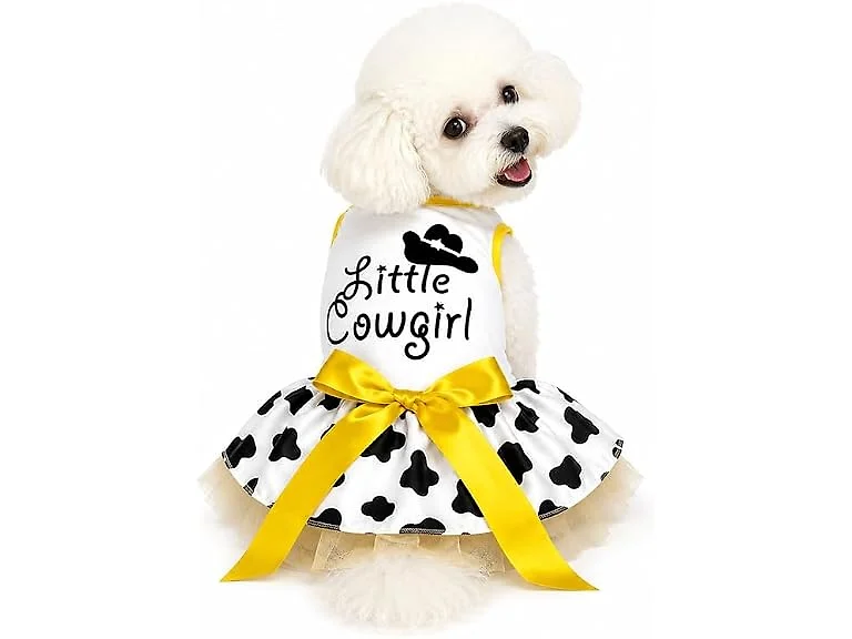 Petitebella Little Cowgirl Puppy Dog Dress (