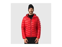 HEAD Men’s Daxton Lightweight Down Jacket – Packable Ripstop, Ultra-Light Warmth, Regular Fit - Red, Large
