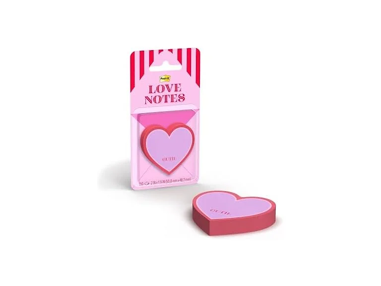Post-it Heart Sticky Notes, 2 in. x 1.9