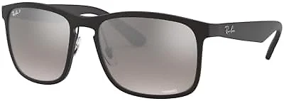 Ray-Ban RB4264 601S5J 58 58-18-145 Ray-Ban RB4264 Chromance Square Sunglasses MATTE BLACK/GREY MIRROR SILVER POLICARBONATE POLARIZED