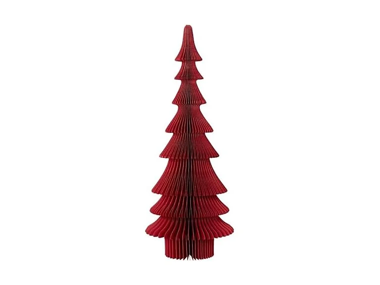 Honeycomb Paper Christmas Trees Deep Red