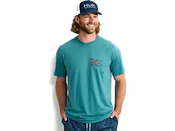 HUK Short Sleeve Performance Tee, Fishing T-Shirt for Men, Taco Shot-Storm Blue