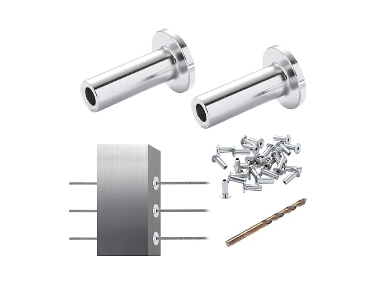 VEVOR 81 Pack T316 Stainless Steel Protector Sleeves for 1/8" Wire Rop