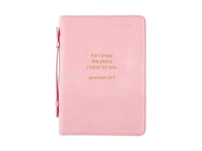 White Dove Designs Bible Cover-His Plans-Pink-XLG
