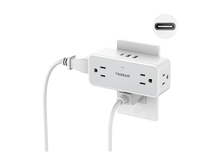 TESSAN Outlet Splitter (4 Outlets, 1 USB-C, 2 USB-A)