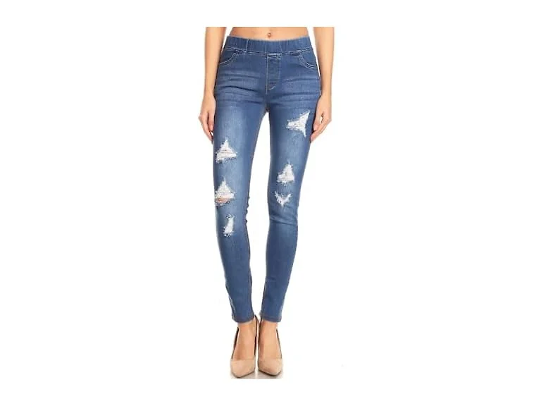 Jvini Women (3XL) Pull-On Ripped Stretch Jeggings