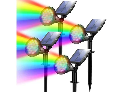 (4 Pack) XTGTP Solar Spotlights Outdoor Color Changing