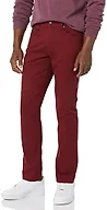 Amazon Essentials Men's 5-Pocket Stretch Twill Jeans-Inspired Casual Pants, Burgundy, 33W x 32L