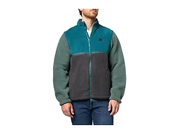 Billabong Mens Full Zip Mock Neck Sherpa Jacket, Charcoal Grey, L