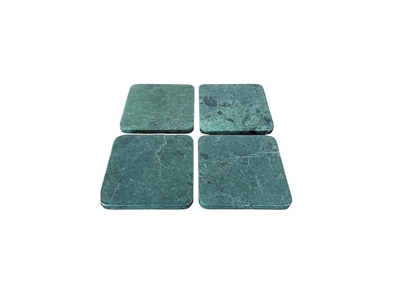 Howard Elliott Collection Evergreen Marble Coaster Set of 4
