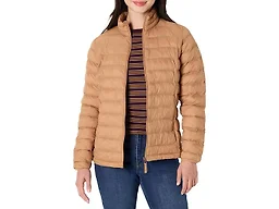 Amazon Essentials Women's Lightweight Long-Sleeve Water-Resistant Packable Puffer Jacket (Available in Plus Size), Light Brown, X-Small