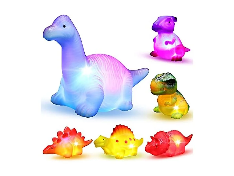 12 Pack Light-Up Dinosaur Bath Toys