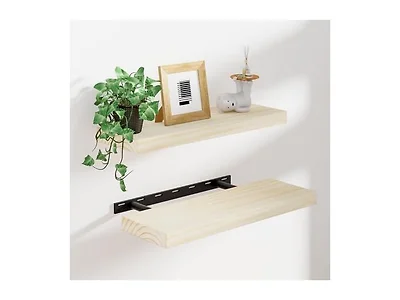 Heimlove Unfinished Wood Floating Shelves Set of 2
