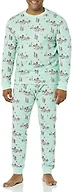 Amazon Essentials Disney | Marvel | Star Wars Men's Snug-Fit Cotton Pajama Sleep Sets, Mickey Winter - Mens Snug-fit, Large