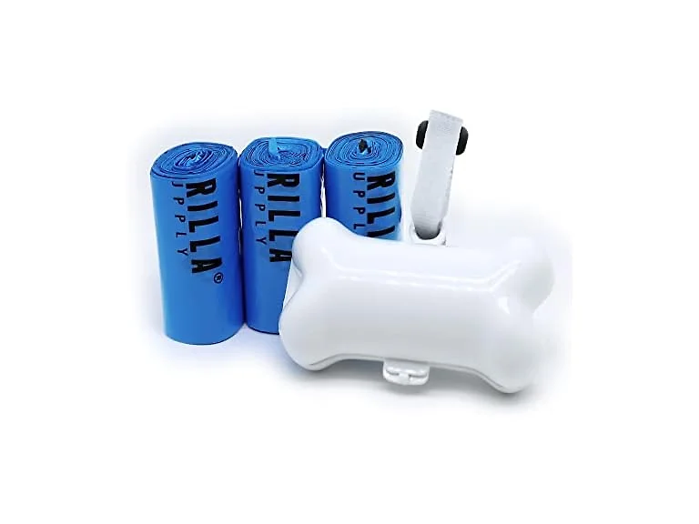 Gorilla Supply 60 Blue Pet Poop Waste Ba wit