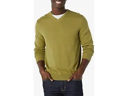 Amazon Essentials Men's V-Neck Sweater (Available in Big & Tall), Golden Olive, X-Large