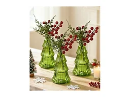 Christmas Tree Glass Terrarium Vases 6pc