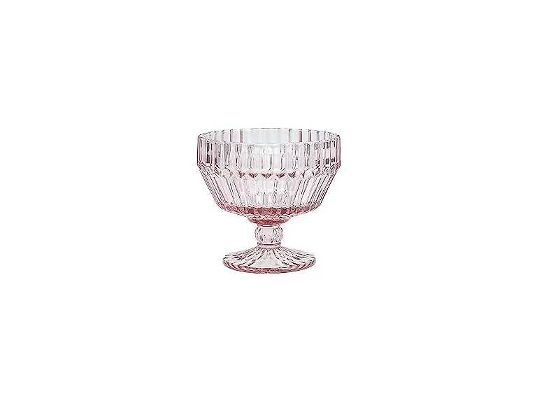 Fortessa Archie Glass Footed Dessert Bowl, 10 Ounce, Pink