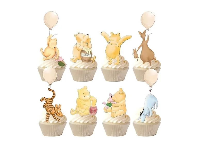 96 Pcs Winnie Cupcake Toppers