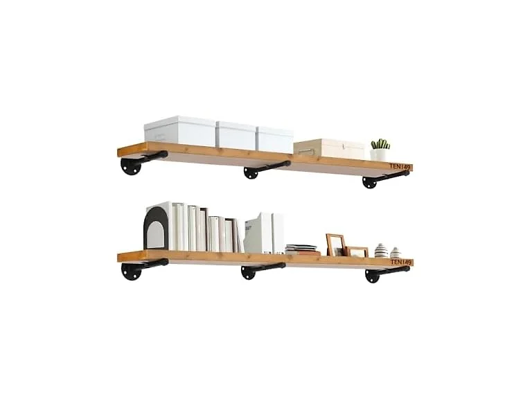 TEN49 Wood Shelves 48in Walnut 2-Pack