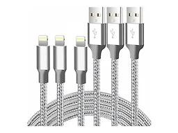 Digital Basics MP-GL-10FT-LIGHTNING-SLV-N-3PK