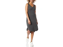 Amazon Essentials Women's Lightweight Jersey Regular-Fit Sleeveless V-Neck Midi Dress, Easy to Wear, 41" Length (Previously Daily Ritual), Charcoal Heather, Small