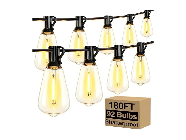 Brightever Outdoor String Lights 180FT, Patio Lights