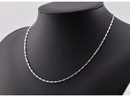 Italian Made Sterling Silver 22" Spiral Singapore Chain