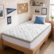 NEWDECO Twin XL Mattress Topper Cooling Bamboo Viscose Top Mattress Pad