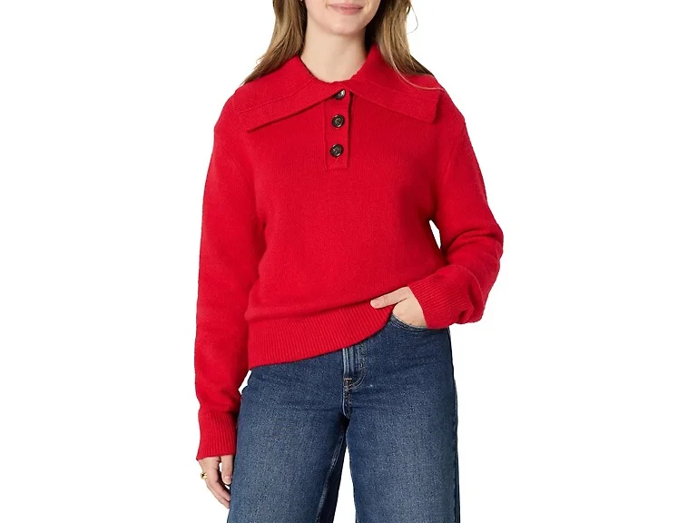 Amazon Essentials Women's Button Collar Sweater
