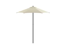 7.5-Foot Steel Market Patio Umbrella with Push-Button Open and Tilt in Antique Beige Polyester