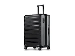 NINETYGO Medium Checked Luggage 24 Inch, Checking In Luggage with Smooth Spinner Wheels, Expandable, Hard Shell PC Suitcase, Lightweight Travel Luggage, TSA Approved (Black, Rhine Max)