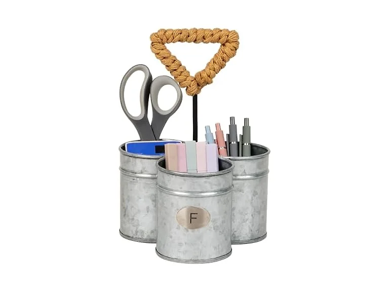 Mind Reader 3-Comp Metal Caddy Silver