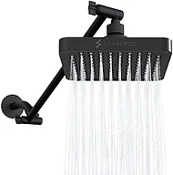 6" Square Rain Shower Head & Arm