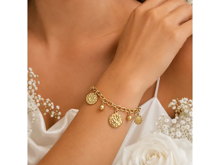 18K Gold Celestial Charm Bracelet