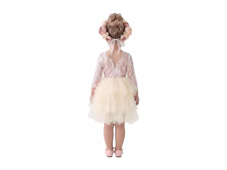2Bunnies (3T) Girl Peony Lace Back A-Line Dress