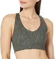 Amazon Essentials Women's Active Sculpt V Neck Sports Bra, Multicolor, Dots, X-Large