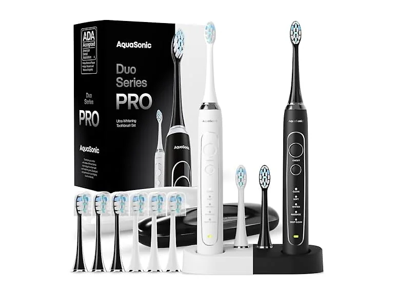 AquaSonic Duo Series PRO Ultra-Whitening Toothbrush Set
