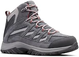 Columbia Womens Crestwood Mid Waterproof, Graphite/Daredevil, 9.5