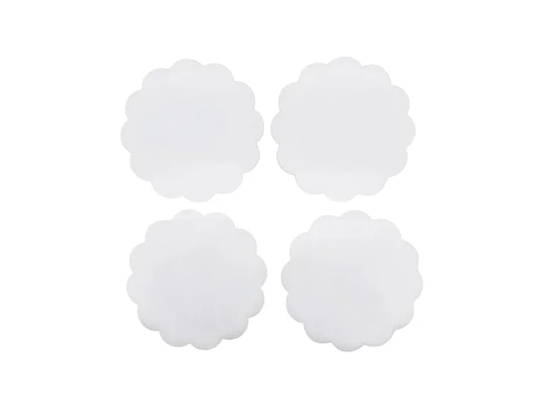 MARIPOSA White Scallop Acrylic Coaster Set of 4 