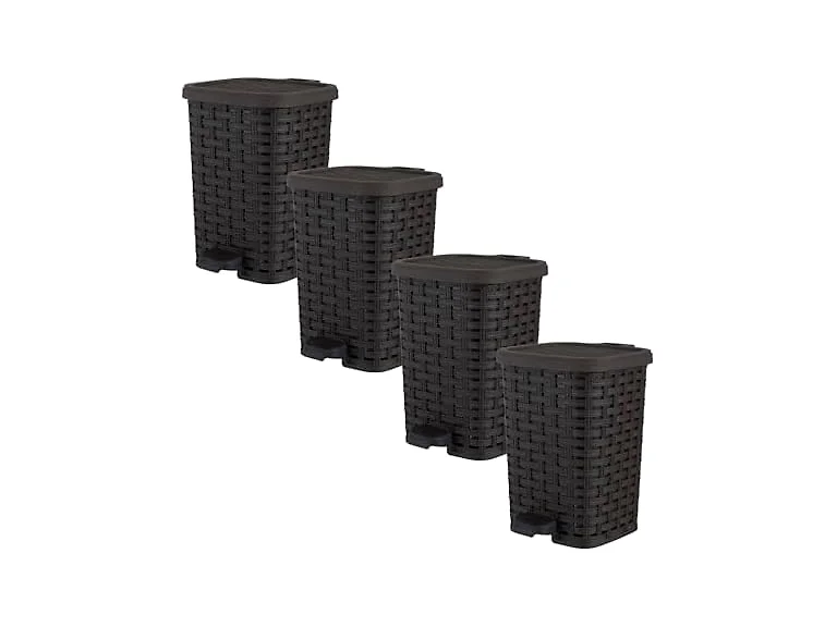 Superio Mini Trash Can with Foot Pedal  6 QT 4 Pack