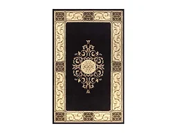 Superior Indoor Area Rug, Floral Medallion Design, 6'x9', Coffee