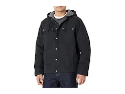 Amazon Basics Men's Insulated Relaxed Fit Hooded Workwear Jacket, Black, Small
